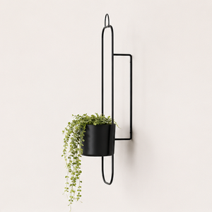 Jardinière suspendue en métal moderne de style mid-century, pot de fleurs mural minimaliste en fer thermolaqué pour la décoration intérieure, meilleur prix - Product Image 2