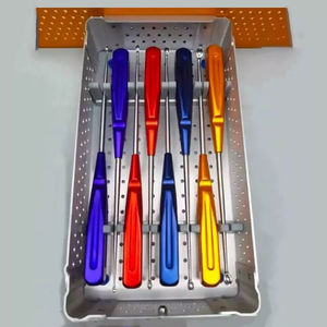 ASLING INTERNATIONAL Ensemble de curettes cervicales en acier inoxydable 8 pièces, instruments de chirurgie de la colonne vertébrale pour la chirurgie orthopédique CE - Product Image 1
