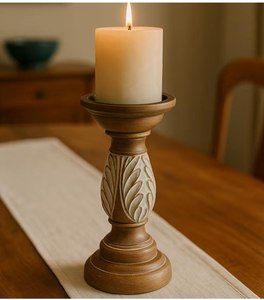 Direct Factory Wooden <b>Tea</b> <b>Light</b> <b>Holder</b> with Cylindrical Shape Single Candles Stand for Home Decoration Durable At Best Price - Product Image 4