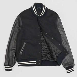 Blouson universitaire d'hiver pour homme OEM de haute qualité, en tissu personnalisé, col montant, logo avant, sur mesure, style streetwear, chaud - Product Image 2