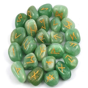 Bán buôn đá tự nhiên tinh thể chữa bệnh cao hào nhoáng năng lượng đá Labradorite khắc 25 miếng sụt giảm Rune thiết lập để bán - Product Image 6