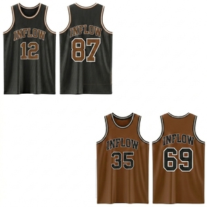 Camiseta de Baloncesto Personalizada Transpirable con Cuello Redondo, Sin Mangas, Malla 100% Poliéster, Unisex para Adultos, Nombre del Equipo y Números Impresos por Sublimación - Product Image 2