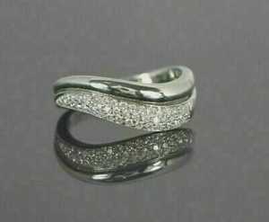 Moissanite Round Cut Diamond Curve Band <b>Ring</b> <b>Set</b> Original 925 <b>Silver</b> Pave Setting Fine Wedding Jewelry for Party Brides - Product Image 4