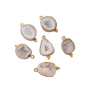 Pendentif en forme de goutte d'eau en cristal blanc Druzy fantaisie, plaqué or, collier fait main, bijou charme, cadeau pour elle - Product Image 4