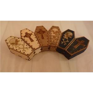 Caja de Madera Rústica con Grabado Láser de Calavera Gótica, Contenedor para Joyas, Caja de Artesanía de Madera, Decoración Única para el Hogar - Product Image 1