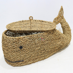 Artex Dong Thap Cesta de lavandería hecha a mano Cesta de mimbre con forma de animal para almacenamiento de ropa y juguetes - Product Image 3