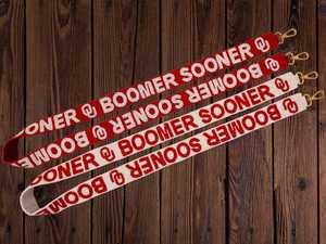 Boomer Sooner Embroidered <b>Lanyard</b> Red White <b>Polyester</b> Durable Souvenir Accessory - Product Image 1
