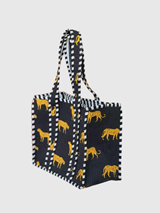 Sac fourre-tout en coton brodé bohème avec motif floral, sac de shopping pour femmes, toutes saisons, fermeture ouverte - Product Image 3
