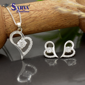 Ensemble de bijoux en argent sterling 925 plaqué or de luxe avec moissanite pour femmes - Cadeau de mariage et de fiançailles - Collier et boucles d'oreilles - Product Image 3