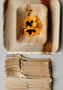 Eco2go เวียดนาม จาน/ชามใบปาล์มอะรีก้า 100% จากธรรมชาติ เป็นมิตรกับสิ่งแวดล้อม ทนต่อความเย็น ป้องกันรังสียูวี ปลอดภัยสำหรับอาหาร ใช้กับเครื่องล้างจานได้ - Product Image 5