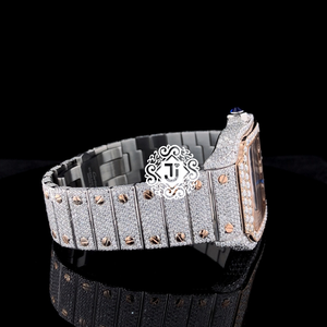 Reloj de Diamantes Moissanite Totalmente Cubierto de Piedras, el Más Vendido, para Cumpleaños y Aniversarios, Mecánico ETA, Acero Inoxidable, Unisex - Product Image 5