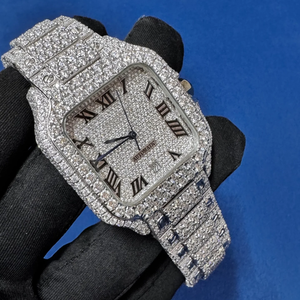 Montre automatique BOJ CATie.R003 Roman VVS Diamonds Luxurious Glass Alloy Stainless Steel Fully Iced Moissanite Movement Automatic 41MM - Product Image 4