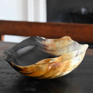 Bol de luxe moderne poli en corne véritable, taille personnalisée, avec plat de service en corne de buffle très prisé, qualité supérieure pour les fêtes - Product Image 1