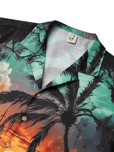 เสื้อเชิ้ตผู้ชายแขนสั้นลายดอกไม้เขตร้อนสไตล์ชายหาดลำลองติดกระดุมสีสันสดใสสำหรับฤดูร้อน - Product Image 2