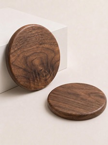 Sustainable Wooden Coaster Natural Solid Wood Drink Coaster <b>Set</b> <b>for</b> Coffee Tea Mug <b>Table</b> Use <b>for</b> tea and coffee <b>Set</b> of coasters - Product Image 2