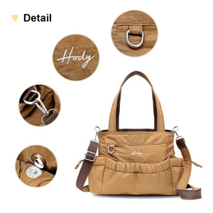 Reversible Women Crinkle Premium Sling Bag Elegant Plain <b>Square</b> Handbag Zipper Closure 5.6L Adjustable Strap Work School - Product Image 2
