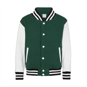 Veste universitaire en tissu de laine personnalisée, style streetwear pour lycée, vente en gros, unisexe, décontractée, type bomber - Product Image 4