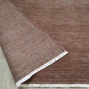 Tapis moderne marron tissé à la main en laine/coton, antidérapant, avec bordure à franges texturées naturelles, motif abstrait, pour salon, chambre, maison - Product Image 2