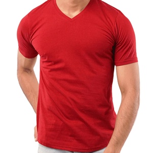 T-shirt homme col V en coton 100% haute qualité, design personnalisé, logo personnalisé, service OEM, idéal pour l'été - Product Image 1