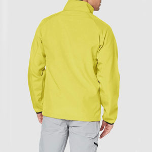 Men's <b>Waterproof</b> <b>Yellow</b> Color Long Sleeves Soft Shell Custom Fabric Polyester With Logo Design Softshell <b>Jacket</b> For Men - Product Image 2