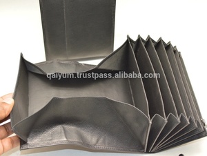 Portefeuille long en cuir véritable avec fermeture à boucle métallique, design minimaliste multifonctionnel unisexe - Product Image 4