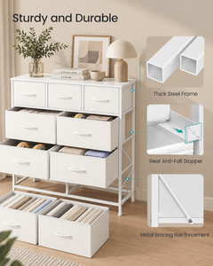 ตู้ลิ้นชักผ้าสีขาวสไตล์โมเดิร์น 9 ชั้น สำหรับห้องนอนและห้องนั่งเล่น - Product Image 3