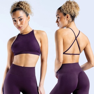 Vêtements de sport Pilates de haute qualité, respirants, pour la gym et le fitness, ensemble de yoga avec hauts et bas à taille haute croisée - Product Image 4