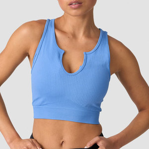 High Strength <b>Women</b> Four Way Stretch Ribbed <b>Tank</b> <b>Top</b> For Summer Wear Gym Workout Cropped Design Stretchable <b>Knitted</b> <b>Top</b> - Product Image 1