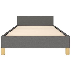 Base de Cama Twin XL Gris Oscuro 100% Poliéster con Cabecera Tapizada - Product Image 5