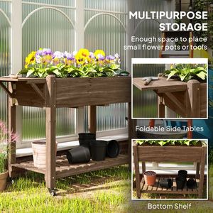 Fioriera in Legno per Giardino con Ripiano per Fiori - Product Image 6