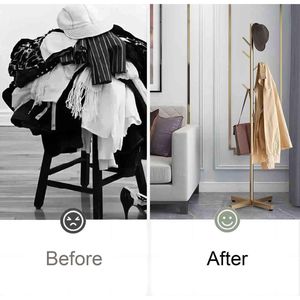 Golden Metal Freestanding Heavy-Duty Clothing Rack with Marble Base Multipurpose Coat <b>Stand</b> for Garments Bedroom <b>Hat</b> Hangers - Product Image 3