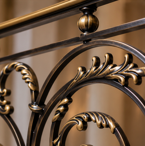 Scrolled Bronze Railing <b>Handrail</b> Balustrade for Luxury Hotels Villas Staircases and Decorative Architectural Interiors - Product Image 4