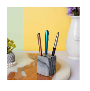 Porte-stylo en marbre, porte-crayons multifonction, rangement pour fournitures de bureau, support pour crayons et stylos, couleur gris pierre - Product Image 1