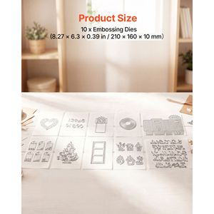 Set di 10 Fustelle in Metallo Compatibili con Macchine per Taglio e Goffratura, Lettere, Numeri e Motivi Alberi - Product Image 3