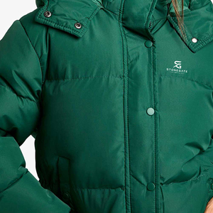 Veste matelassée décontractée pour femme, coupe-vent d'hiver chaud à capuche, couleur unie, légère, nouvelle qualité, avec logo - Product Image 5