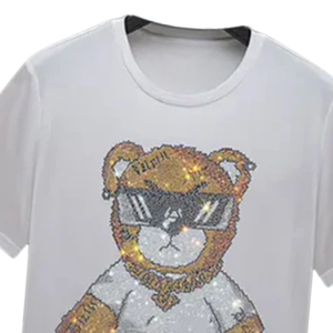 T-shirt pour homme de qualité supérieure avec strass, vente chaude, confortable, prix abordable, respirant, avec logo/design personnalisé - Product Image 5