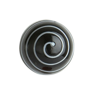 Bouton de meuble en céramique décoratif floral moderne et élégant, finition à pois peinte à la main, écologique, pour cuisine et salle de bain - Product Image 1