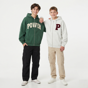 Chaqueta con Capucha de Algodón Suave para Niños, Sudadera de Forro Polar Cómoda, Ropa Casual de Moda para el Día a Día - Product Image 4