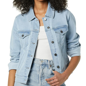 Soft <b>Material</b> Comfortable Fit Long Lasting Wear Eco Friendly Women <b>Denim</b> jacket stylish Custom logo Available Women <b>Denim</b> jacket - Product Image 1