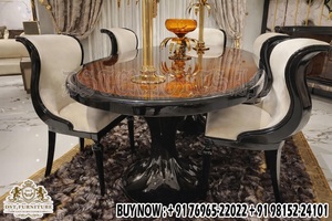 Ensemble de salle à manger en bois de style baroque de luxe, style classique, 8 places, ensemble de salle à manger en bois à thème exclusif - Product Image 4