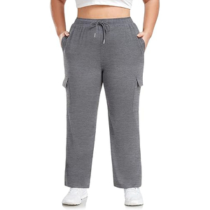 Pantalon cargo en coton pour femme, style streetwear, décontracté, coupe ample, 6 poches, vente en gros OEM - Product Image 2