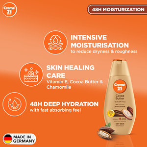 Crème 21 Lotion pour le corps au beurre de cacao 250 ml Lotion hydratante pour une peau douce et lisse - Product Image 3