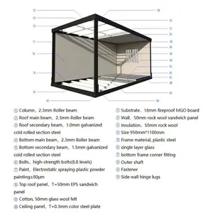 Maison conteneur pliable Glamni de 20 pieds à 2 chambres, garantissant une assemblage rapide pour dortoirs, écoles et appartements - Product Image 6