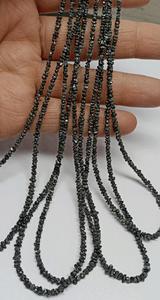 Perles de diamant brut noir naturel non taillées, taille 3mm à 4mm, pépites de cristal brutes, perles de pierres précieuses en vrac pour la fabrication de bijoux, vente en gros OEM - Product Image 4
