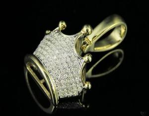 Colgante Personalizado con Corona 3D, Diamante Moissanita de Corte Redondo, Plata de Ley 925, Joyería Fina, Regalo - Product Image 1