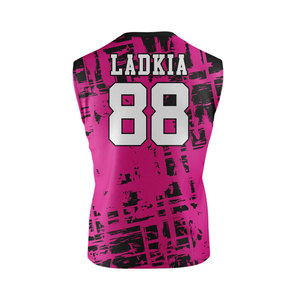 Conjunto de Uniforme Deportivo para Mujer Ladkia 88 Rosa y Negro, Diseño Geométrico, Sin Mangas, Transpirable y Ajustado - Product Image 2
