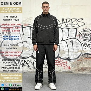 Ensemble de survêtement unisexe noir à capuche, veste à cordon de serrage, pantalon à poignets élastiques, style sportif respirant, polyester/nylon, vêtements de printemps - Product Image 1