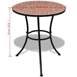 23.6 \ "tavolo bistrot a mosaico in Terracotta per uso esterno - Product Image 5