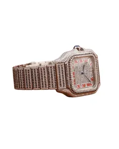 Reloj de Lujo Mecánico de Moda para Hombre, con Cristales de Alta Calidad, Incrustaciones de Diamantes VVS Moissanite, Corte Redondo, Estilo Hip Hop, Esfera Romana Inteligente - Product Image 2