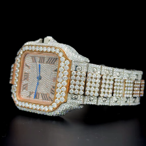 Reloj de acero inoxidable con incrustaciones de moissanita de 28.5 quilates, estilo único, completamente cubierto de moissanita, movimiento de cuarzo. - Product Image 5